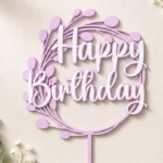 Cake Topper Happy Birthday Ghirlanda – Lilla e Bianco
